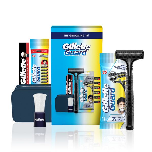 Gillette Guard 5 in 1 Shaving Kit with a Travel Pouch Anniversary Gift Pack
