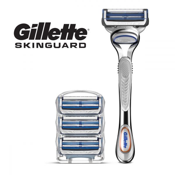 Gillette Skinguard Razor Shaving Thank You Gift Pack for Men with 4 Cartridge