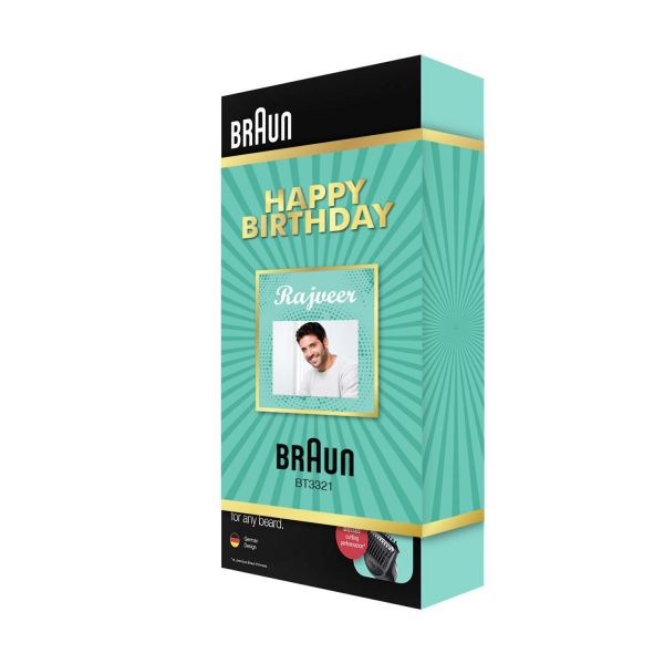 Braun Beard Trimmer 3, BT3321 Birthday Gift Pack  for Men