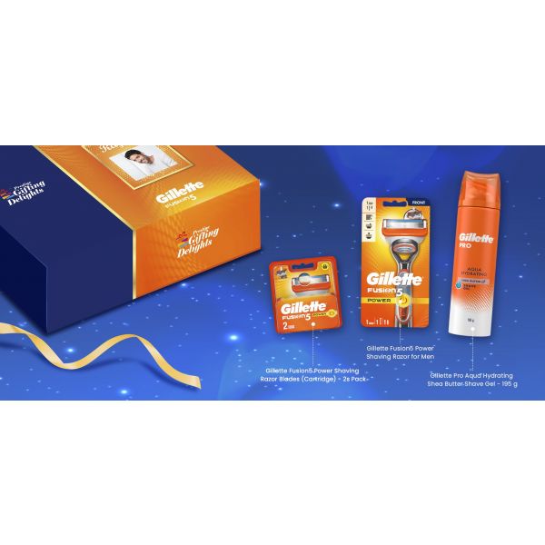 Gillette Fusion Power Razor Shaving Birthday Gift Pack for Men