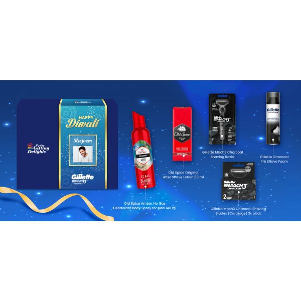 Gillette Mach3 Red Charcoal Diwali Gift Pack