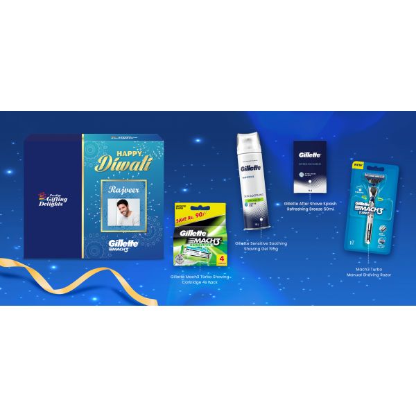 Gillette Mach3 Turbo Sensitive Soothing Diwali Gift Pack