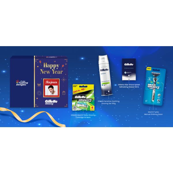 Gillette Mach3 Turbo Sensitive Soothing New Year Gift Pack