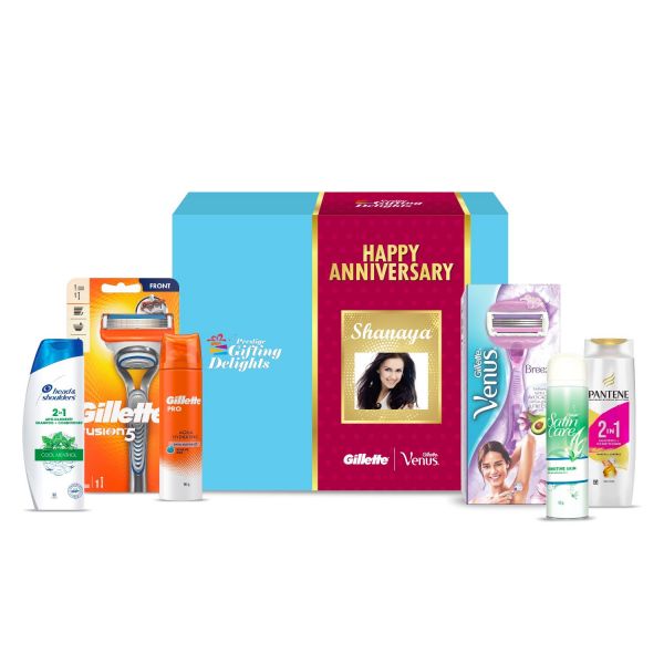Gillette Venus + Fusion Manual Shaving & Haircare Happy Anniversary Kit For Him And Her