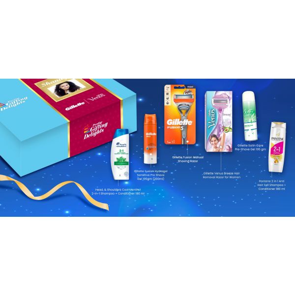 Gillette Venus + Fusion Manual Shaving & Haircare Happy Anniversary Kit For Him And Her