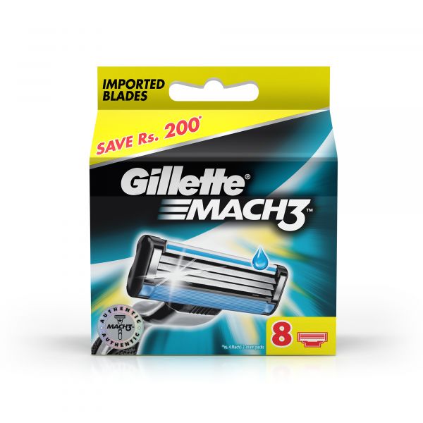 Gillette Mach 3 Manual Shaving Razor Blades (Cartridge) 8s pack