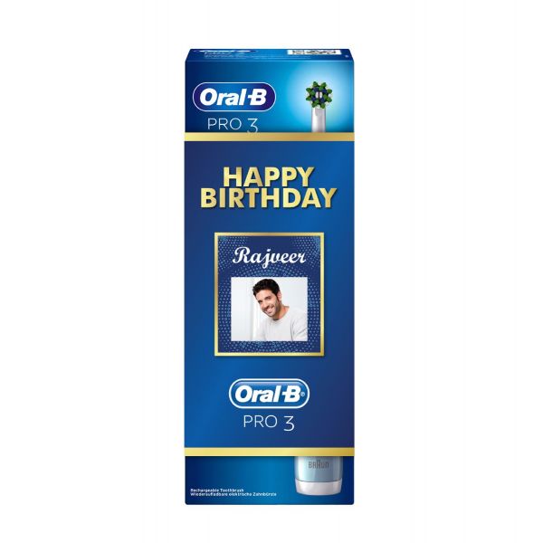 Oral B Pro 3 Electric Toothbrush with Triple Pressure Control Birthday Gift Pack