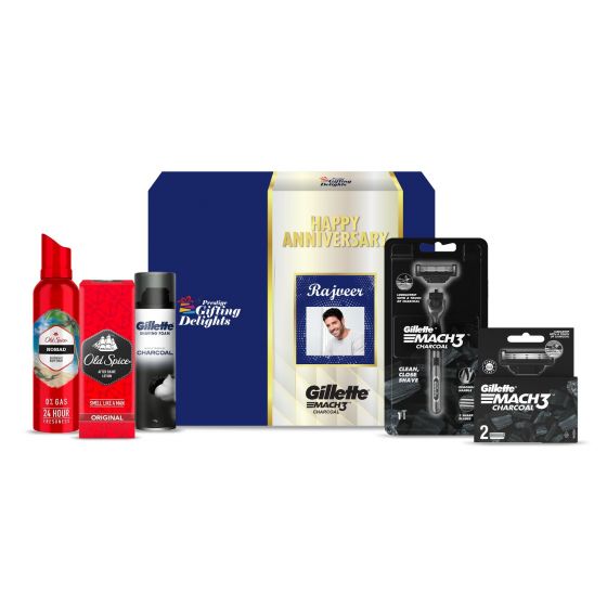 Gillette Mach3 Red Charcoal Happy Anniversary Gift Pack