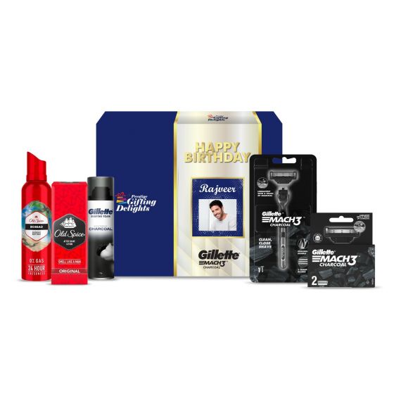 Gillette Mach3 Red Charcoal Happy Birthday Gift Pack
