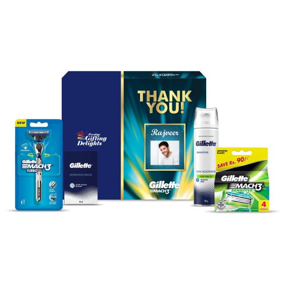 Gillette Mach3 Turbo Sensitive Soothing Thank You Gift Pack