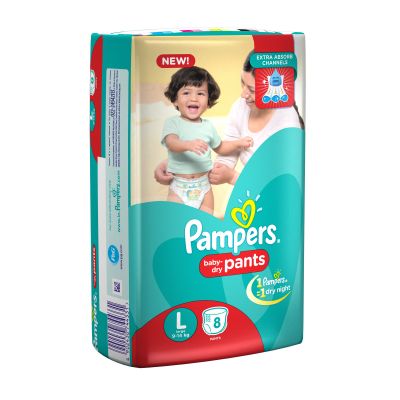 New Large Size Pampers Diapers Pants (8 Count)