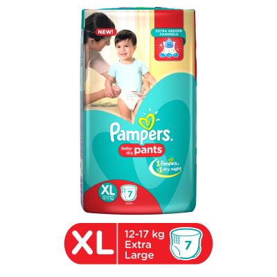 Extra Large Size Pampers New Diapers Pants (7 Coun...