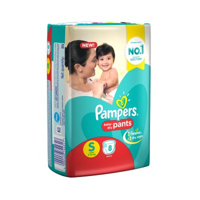 Small Size Pampers New Diapers Pants (8 Count)