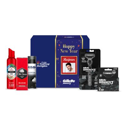 Gillette Mach3 Red Charcoal New Year Gift Pack