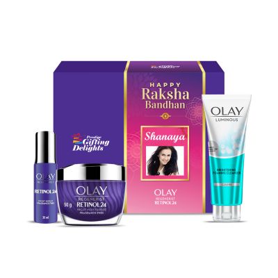 Olay Retinol Rakhi Gift Pack Routine