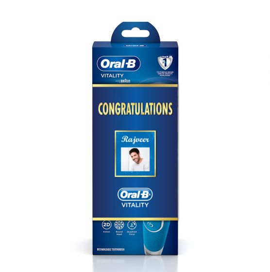 Oral B Vitality White and Clean Electric Rechargeable Toothbrush Congratulation Gift Pack