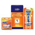 Gillette Fusion Razor Shaving Birthday Gift Pack for Men with 4 Cartridge