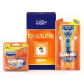 Gillette Fusion Razor Shaving Congratulations Gift Pack for Men with 4 Cartridge