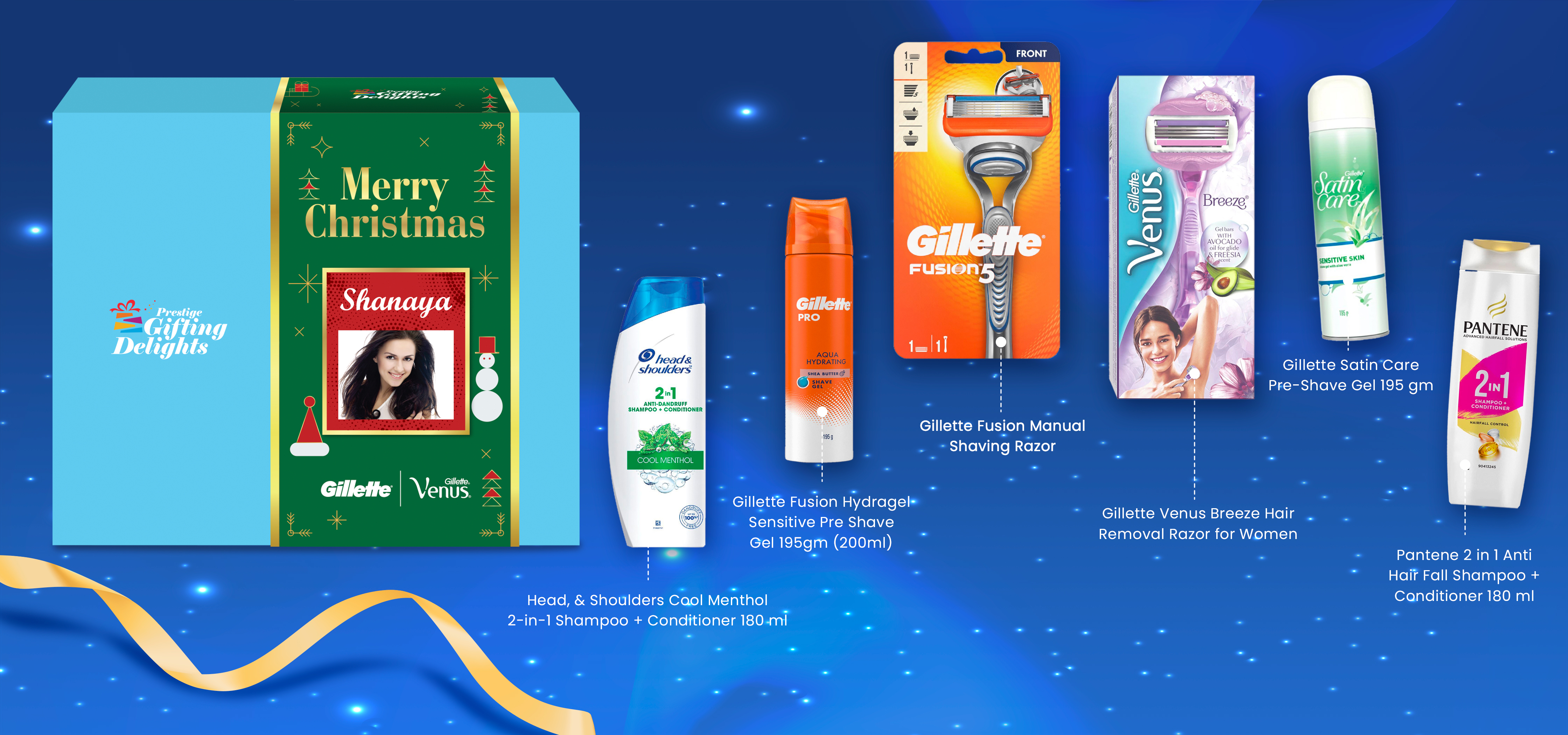 Gillette Venus + Fusion Manual Shaving & Haircare Christmas Kit For Him And Her