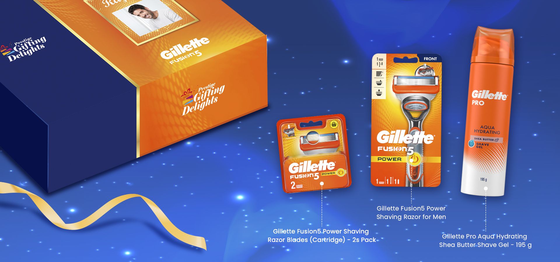 Gillette Fusion Power Razor Shaving Birthday Gift Pack for Men
