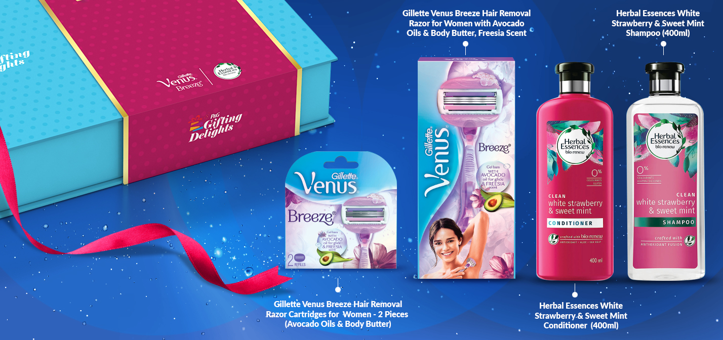 Gillette Venus Breeze & Premium Beauty Bath Valentines Gift Pack