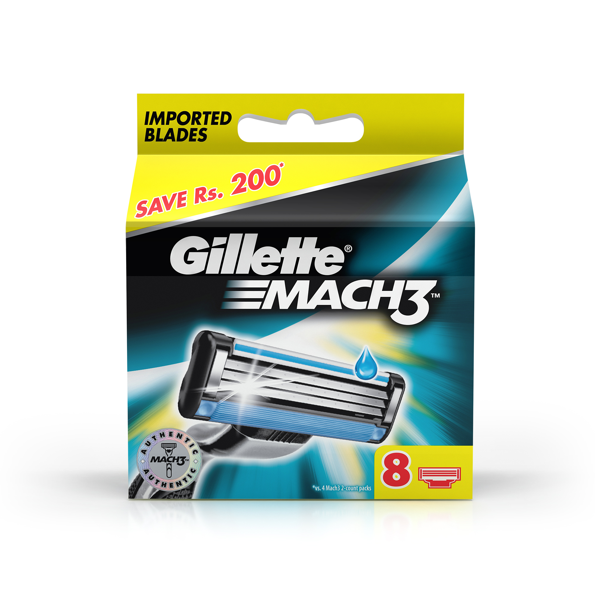 Gillette Mach 3 Manual Shaving Razor Blades (Cartridge) 8s pack