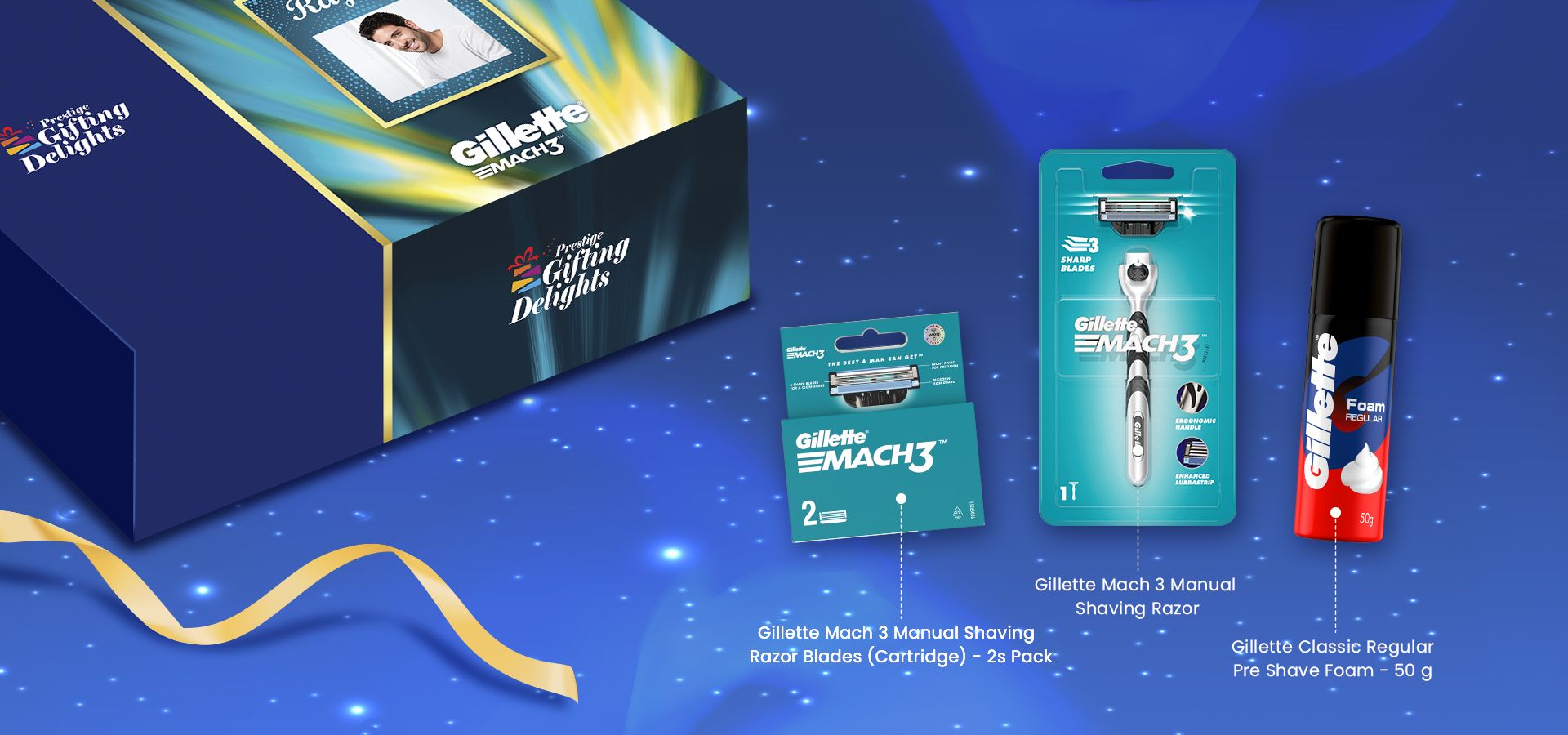 Gillette Mach3 Razor Shaving Corporate Gift Pack for Men