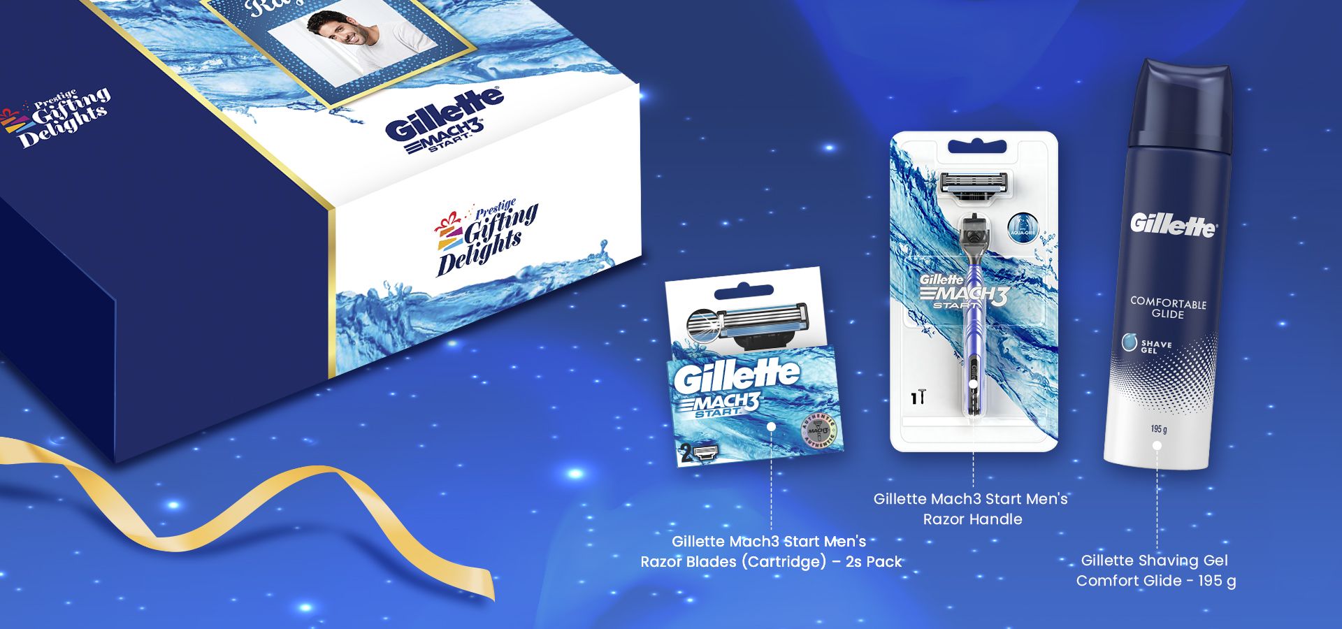 Gillette Mach3 Start Razor Shaving Birthday Gift Pack for Men