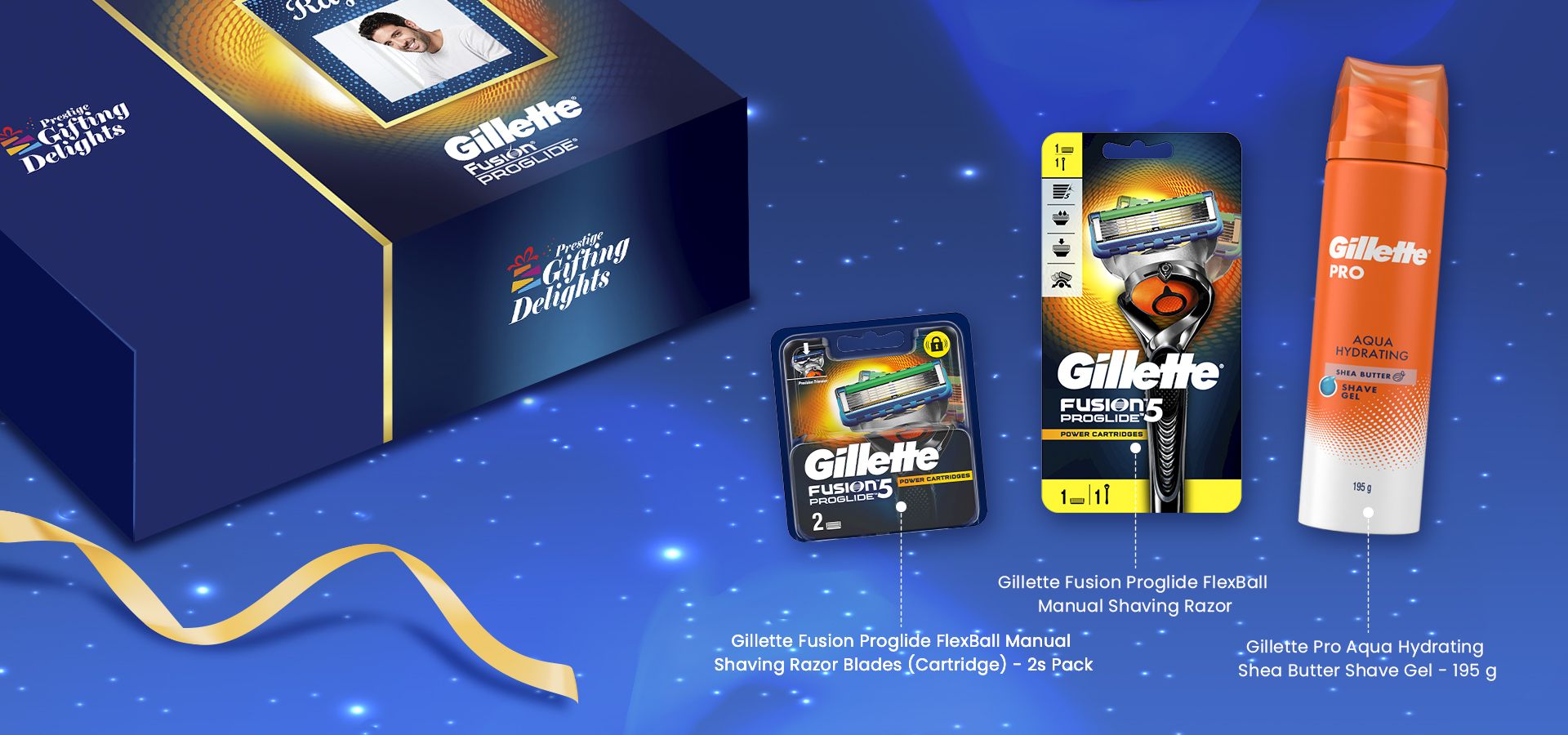 Gillette Fusion Proglide Razor Shaving Valentines Gift Pack for Men