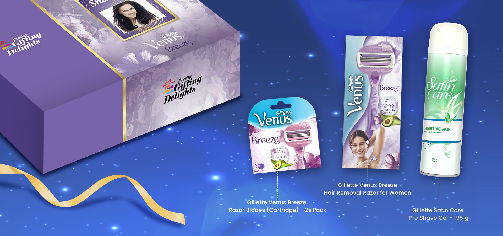 Gillette Venus Breeze Razor Shaving Thank You Gift Pack for Women