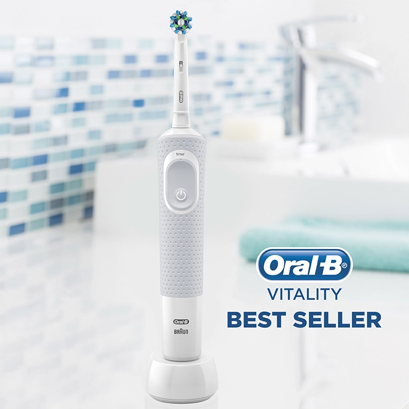 New Oral B Vitality 100 Black Criss Cross Electric Rechargeable Toothbrush