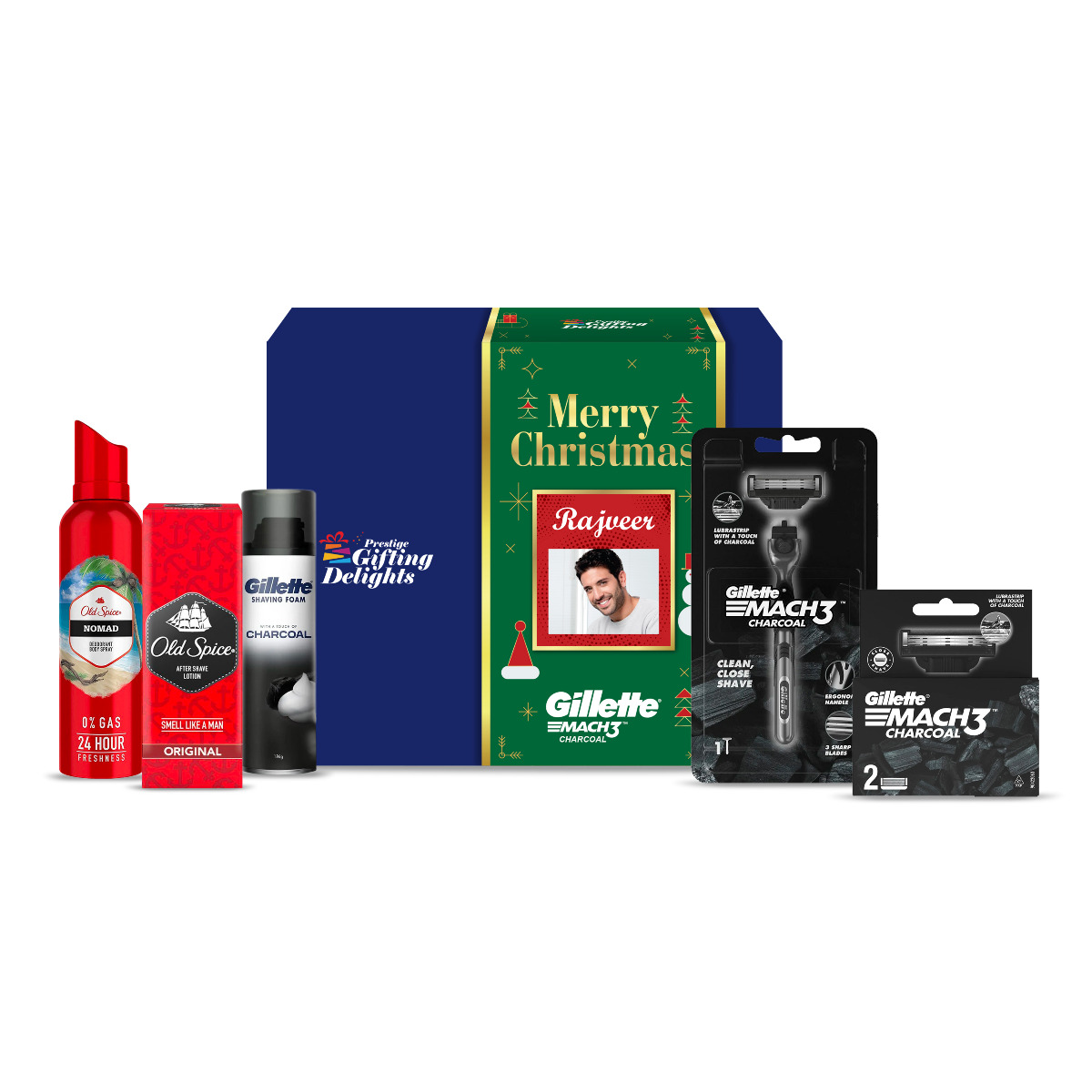 Gillette Mach3 Red Charcoal Christmas Gift Pack
